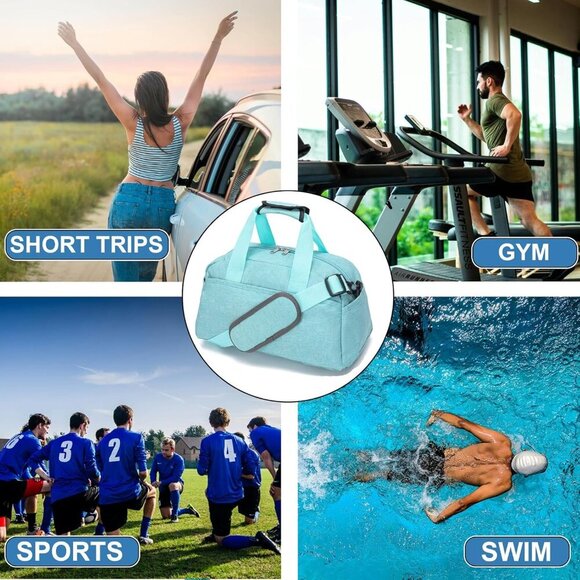 🆕Women Blue Small 14 inch Mini Duffel Carry On Lightweight Small Duffle Bags - Picture 7 of 7